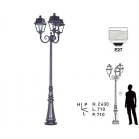 Lampadaire "AVENUE 2 TRIPLE" E27 IP44 --- (5 déclinaisons)