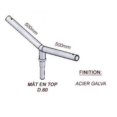 Crosse Fixation Double en TOP pour MAT Acier Galvanisé
