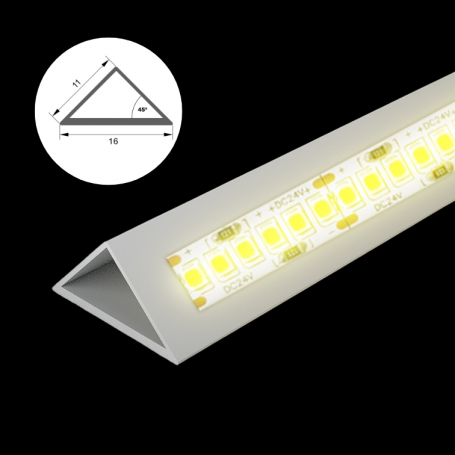 Profilé en aluminium STRIPLINE D'ANGLE 11x16 - 2 mètres