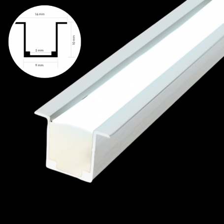 Profilé en aluminium STRIPLINE ENCASTRÉ 10X16 - 2 mètres