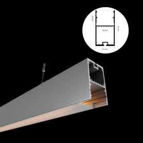 Profilé en aluminium STRIPLINE SUSPENSION 66X35mm - 2mètres