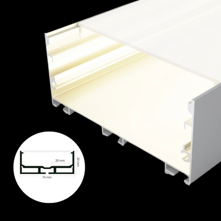 Profilé en aluminium STRIPLINE 32X75mm - 2 mètres