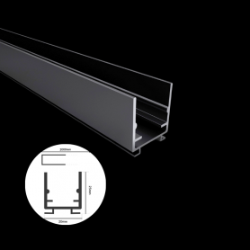 Profilé en aluminium STRIPLINE 20X25mm - 2 mètres