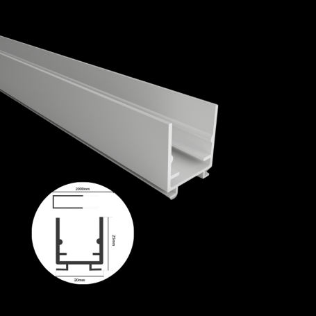 Profilé en aluminium SRIPLINE 20X25mm - 2 mètres
