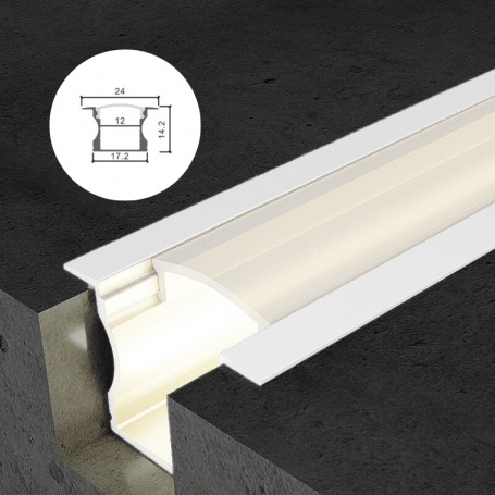 Profilé en aluminium STRIPLINE ENCASTRÉ 14X24mm - 2 mètres