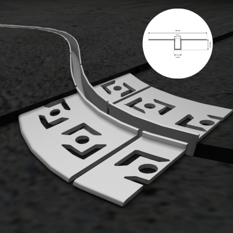 Profilé en aluminium STRIPLINE PLACO FLEXIBLE 46X9mm - 2 mètres