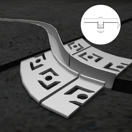 Profilé en aluminium STRIPLINE PLACO FLEXIBLE 52X12mm - 2 mètres