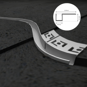 Profilé en aluminium STRIPLINE PLACO FLEXIBLE 32X13mm - 2 mètres