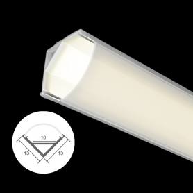 Profilé en aluminium STRIPLINE D'ANGLE 13X13mm - 2 mètres