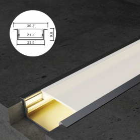 Profilé en aluminium STRIPLINE ENCASTRÉ 30X10mm - 2mètres