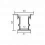 Profilé en aluminium STRIPLINE ENCASTRÉ 21X26mm - 2 mètres