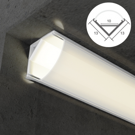 Profilé en aluminium STRIPLINE D'ANGLE 13X13mm - 2 mètres