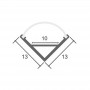 Profilé en aluminium STRIPLINE D'ANGLE 13X13mm - 2 mètres