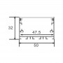 Profilé en aluminium STRIPLINE 50X32mm - 2 mètres