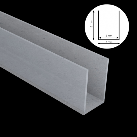 Profilé en aluminium STRIPLINE 7X8mm - 2 mètres